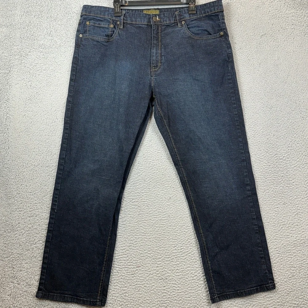 Urban Star Jeans Mens 42X30 Blue Straight Leg Distressed Stretch 5-Pocket Denim